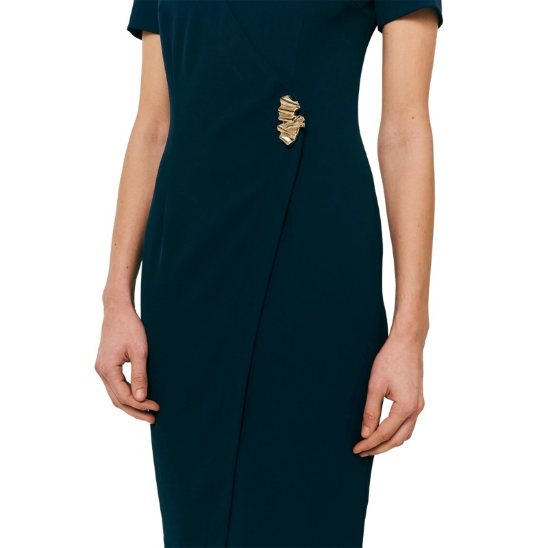 Forel Dress PencilWith Gold Detail-Blue