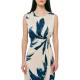 Forel Dress Midi Floral Sleeveless Golt Detail-Blue