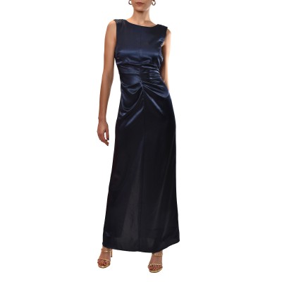 Forel Dress Maxi Sleeveless Ruched Back V-Blue