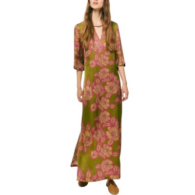 Forel Dress Kaftan Style V Neck With Charm-Colorfull