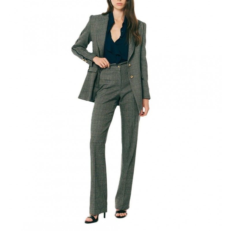 Forel Trousers Check Pattern-Blue