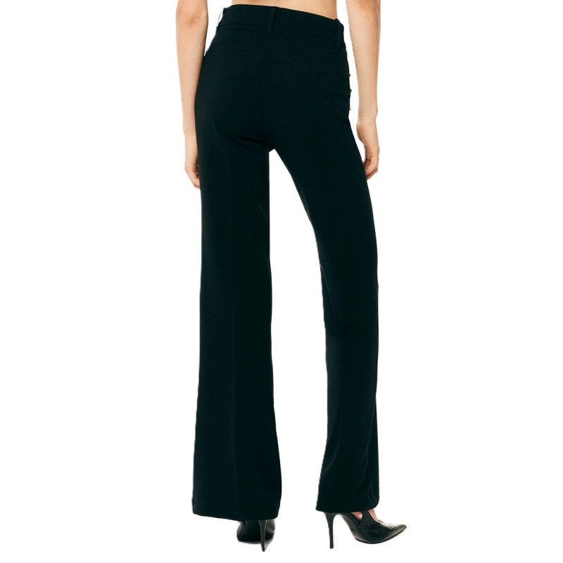 Forel Trousers With Gold Buttons Wide Leg-Black Forel Trousers With Gold Buttons Wide Leg-Black