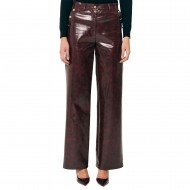 Forel Trousers Faux Leather High Waist-Bordeaux