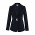 Forel Blazer Suit With Golden Decorative Button-Black