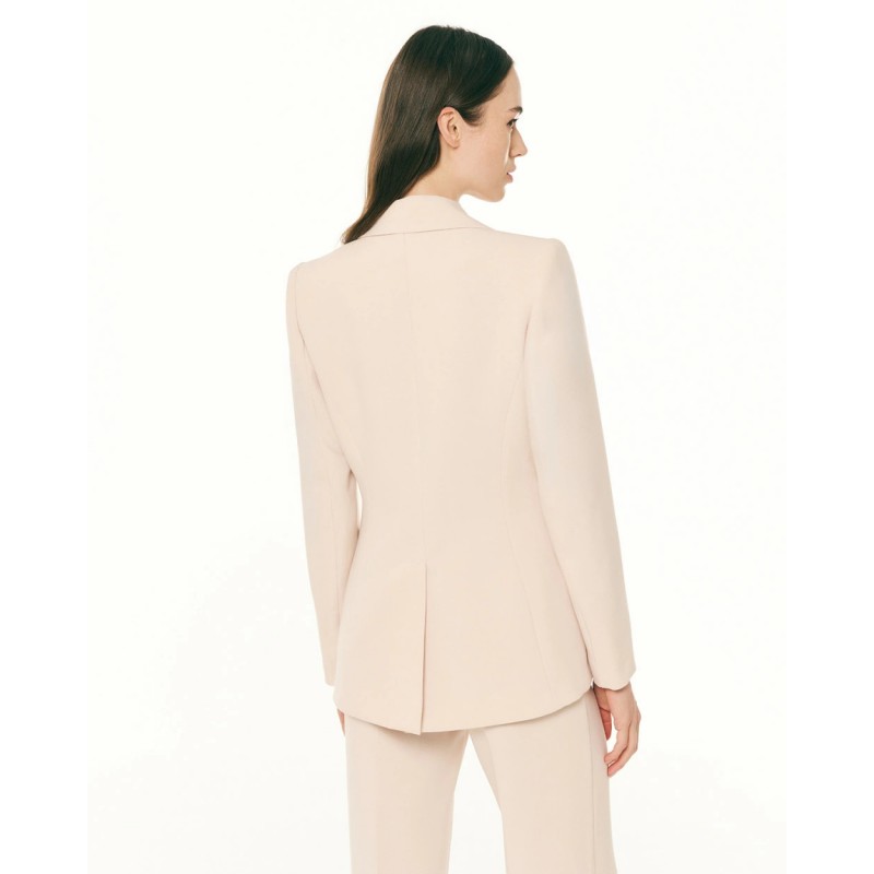 Forel Blazer Suit With Golden Decorative Button-Vanilla Forel Blazer Suit With Golden Decorative Button-Vanilla