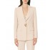 Forel Blazer Suit With Golden Decorative Button-Vanilla