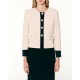Forel Jacket Round Pearl Neckline Flap Pockets-Vanilla Forel Jacket Round Pearl Neckline Flap Pockets-Vanilla