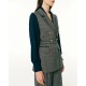 Forel Vest Double Breasted Long With Belt-Blue Forel Vest Double Breasted Long With Belt-Blue