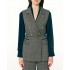 Forel Vest Double Breasted Long With Belt-Blue