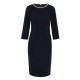 Forel Dress Midi With Pearl Neckline-Black Forel Dress Midi With Pearl Neckline-Black