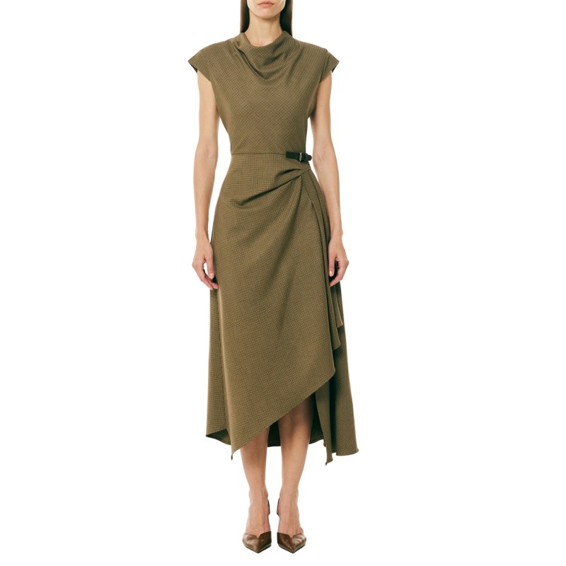 Forel Dress With Belt Detail-Brown Forel Dress With Belt Detail-Brown