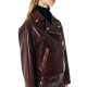 Forel Jacket Faux Leather Zipped Pockets-Bordeaux Forel Jacket Faux Leather Zipped Pockets-Bordeaux