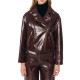 Forel Jacket Faux Leather Zipped Pockets-Bordeaux Forel Jacket Faux Leather Zipped Pockets-Bordeaux