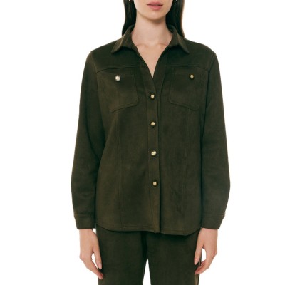 Forel Shirt Faux Suede-Olive