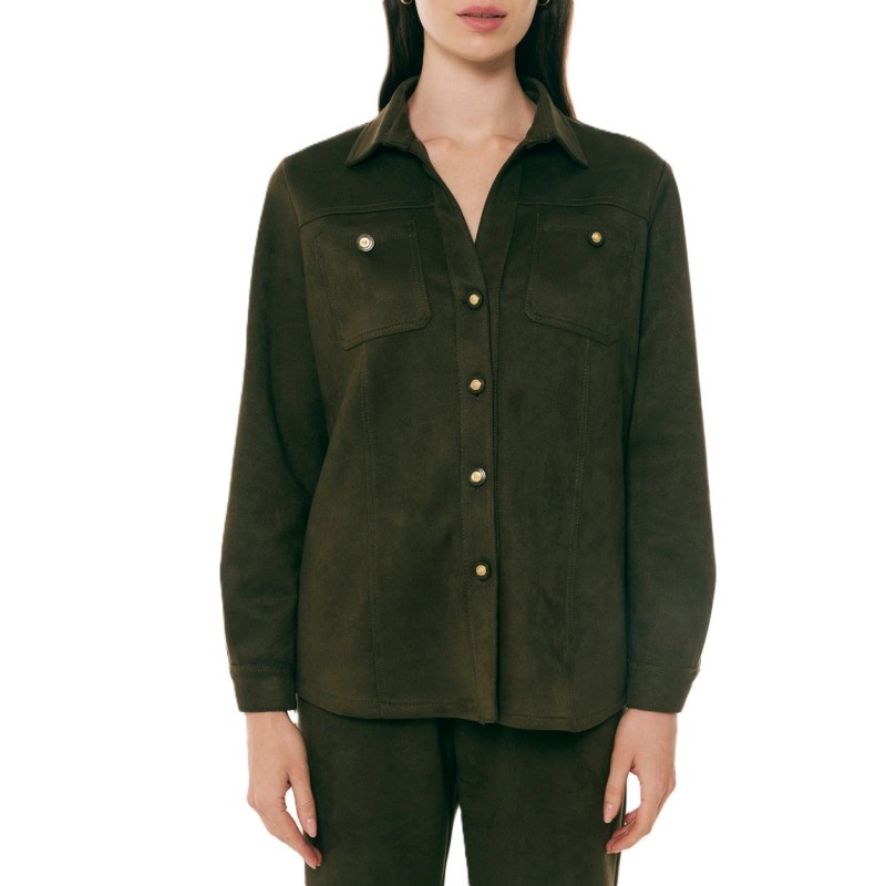 Forel Shirt Faux Suede-Olive