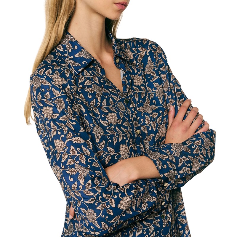 Forel Shirt Floral Print-Blue Forel Shirt Floral Print-Blue