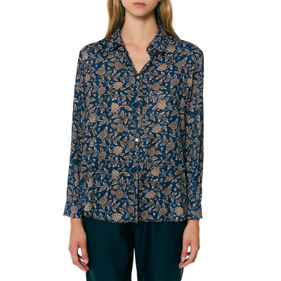 Forel Shirt Floral Print-Blue
