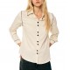 Forel Case Study Shirt With Black Flower Buttons-Vanilla Forel Case Study Shirt With Black Flower Buttons-Vanilla