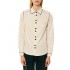Forel Case Study Shirt With Black Flower Buttons-Vanilla