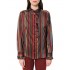 Forel Shirt Striped Ruffled Collar-Bordeaux