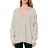 Forel Sweater V Neck With Sequins-Grey
