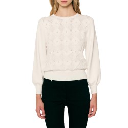 Forel Sweater With Pearls-Ecru