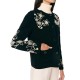 Forel Cardigan Jacket Knitted Embroidery Floral Details-Black Forel Cardigan Jacket Knitted Embroidery Floral Details-Black