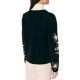Forel Cardigan Jacket Knitted Embroidery Floral Details-Black Forel Cardigan Jacket Knitted Embroidery Floral Details-Black