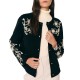 Forel Cardigan Jacket Knitted Embroidery Floral Details-Black Forel Cardigan Jacket Knitted Embroidery Floral Details-Black