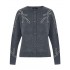 Forel Cardigan Jacket Knitted With Rhinestone-Grey