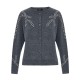 Forel Cardigan Jacket Knitted With Rhinestone-Grey Forel Cardigan Jacket Knitted With Rhinestone-Grey