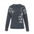 Forel Sweater With Embroidery Floral-Grey