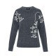 Forel Sweater With Embroidery Floral-Grey Forel Sweater With Embroidery Floral-Grey