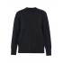 Forel Sweater Knitted Mock Neckline Metallic Shimmer Finish-Black
