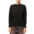 Forel Sweater Knitted Mock Neckline Metallic Shimmer Finish-Brown