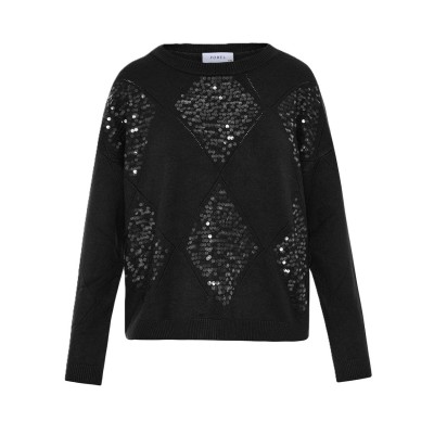 Forel Sweater Knitted With Sequins-Black
