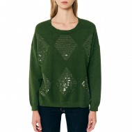 Forel Sweater Knitted With Sequins-Green