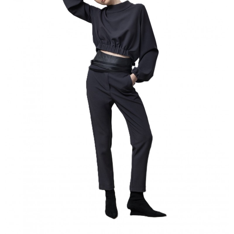 Lotus Eaters Trousers With Elastic Waist-Anthracite Lotus Eaters Trousers With Elastic Waist-Anthracite