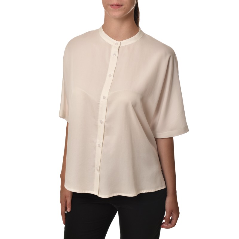 Lotus Eaters Shirt Oversized Mao Collar-White