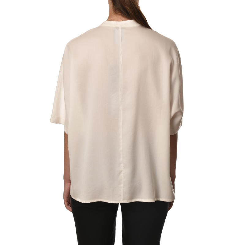 Lotus Eaters Shirt Oversized Mao Collar-White