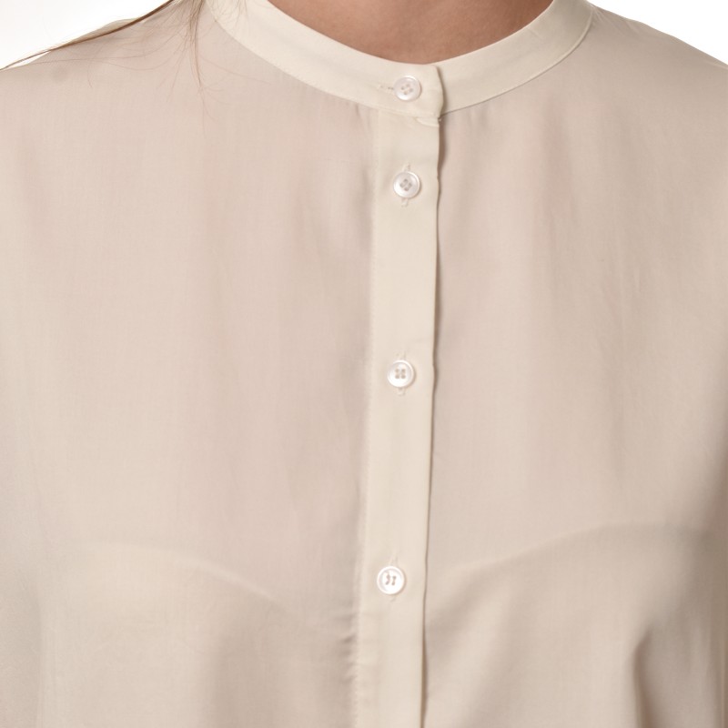 Lotus Eaters Shirt Oversized Mao Collar-White