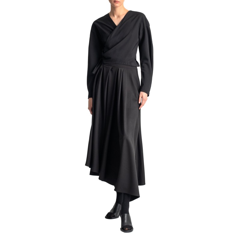 Lotus Eaters Shirt Wrap Long Sleeve-Black