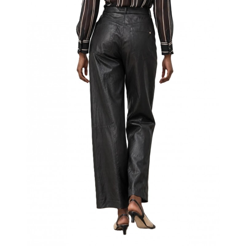 Bill Cost Trousers Leather Wide Leg High Waist-Black Bill Cost Trousers Leather Wide Leg High Waist-Black