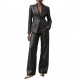 Bill Cost Trousers Leather Wide Leg High Waist-Black Bill Cost Trousers Leather Wide Leg High Waist-Black