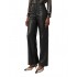 Bill Cost Trousers Leather Wide Leg High Waist-Black
