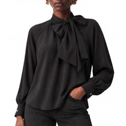 Bill Cost Blouse With Bow Tie-Black