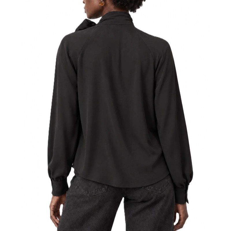 Bill Cost Blouse With Bow Tie-Black Bill Cost Blouse With Bow Tie-Black