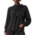 Bill Cost Blouse With Bow Tie-Black