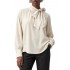 Bill Cost Blouse With Bow Tie-Vanilla
