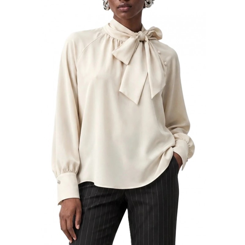 Bill Cost Blouse With Bow Tie-Vanilla Bill Cost Blouse With Bow Tie-Vanilla